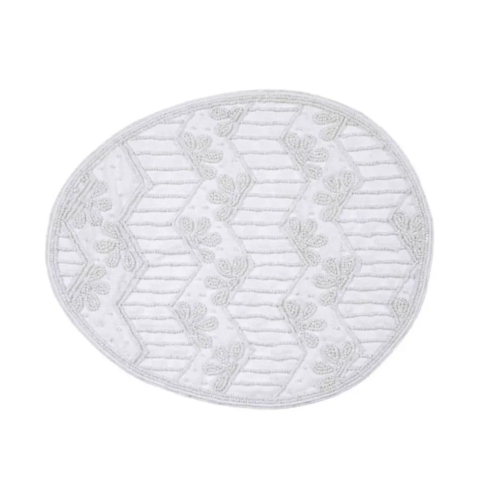 Lot of 4 New Providence Beaded Easter Egg Placemats, 13